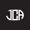JCA letter logo design on black background. JCA creative initials letter logo concept. JCA letter design Royalty Free Stock Photo