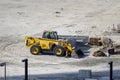 The JCB all-wheel drive backhoe loader on construction site