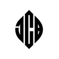 JCB circle letter logo design with circle and ellipse shape. JCB ellipse letters with typographic style. The three initials form a