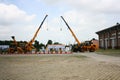 JCB Construction Equipments Stall at HITEX Expo Royalty Free Stock Photo