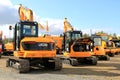 JCB Crawler Excavators on Display Royalty Free Stock Photo