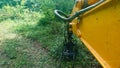 JCB Digger In Forest. Deforestation Royalty Free Stock Photo