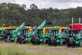 JCB Heavy Construction and Industrial Equipment Factory Storage Lot in Pooler, Georgia Royalty Free Stock Photo