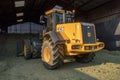 JCB loading shovel set up for filling silage clamp