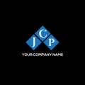 JCP letter logo design on BLACK background. JCP creative initials letter logo concept. JCP letter design Royalty Free Stock Photo