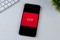 JCPenney app logo on a smartphone screen. Royalty Free Stock Photo