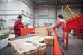 JD.com staff sorting packages Royalty Free Stock Photo