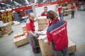 JD.com staff sorting packages Royalty Free Stock Photo