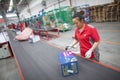 JD.com staff sorting packages Royalty Free Stock Photo