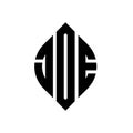 JDE circle letter logo design with circle and ellipse shape. JDE ellipse letters with typographic style. The three initials form a Royalty Free Stock Photo