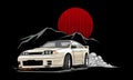 JDM Car drifting illustration