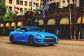 Light blue Nissan GT-R R35 Skyline Royalty Free Stock Photo