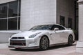 Front view of a white Nissan GT-R R35 Skyline Royalty Free Stock Photo