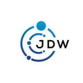 JDW letter technology logo design on white background. JDW creative initials letter IT logo concept. JDW letter design Royalty Free Stock Photo
