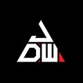 JDW triangle letter logo design with triangle shape. JDW triangle logo design monogram. JDW triangle vector logo template with red Royalty Free Stock Photo