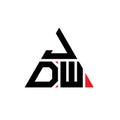 JDW triangle letter logo design with triangle shape. JDW triangle logo design monogram. JDW triangle vector logo template with red Royalty Free Stock Photo