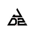 JDZ triangle letter logo design with triangle shape. JDZ triangle logo design monogram. JDZ triangle vector logo template with red Royalty Free Stock Photo