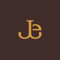 JE Logo Simple Design With Gold Color