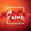 Je T`aime Vector Background Royalty Free Stock Photo