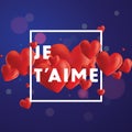 Je T`aime Vector Background Royalty Free Stock Photo