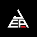 JEA triangle letter logo design with triangle shape. JEA triangle logo design monogram. JEA triangle vector logo template with red Royalty Free Stock Photo