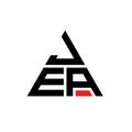 JEA triangle letter logo design with triangle shape. JEA triangle logo design monogram. JEA triangle vector logo template with red Royalty Free Stock Photo