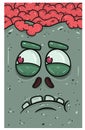 Jealous Expression of Zombie Face Character Cartoon. Wallpaper, Cover, Label and Packaging Design