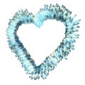 Jealousy and sharp love: crystal heart shape isolated