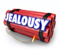 Jealousy Word Envy Resentment Time Bomb Explosive Anger Danger Royalty Free Stock Photo
