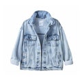 Jean denim blue jacket isolated on white