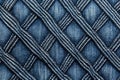 jean fabric with a close-up stitch pattern