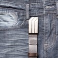 Jean and leather belt Royalty Free Stock Photo
