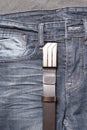 Jean and leather belt Royalty Free Stock Photo