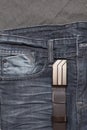 Jean and leather belt Royalty Free Stock Photo