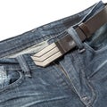 Jean pant with leather belt Royalty Free Stock Photo