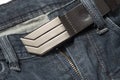 Jean pant with leather belt Royalty Free Stock Photo