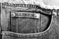 Closeup of black denim jean pockets Royalty Free Stock Photo