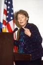 Jeane Kirkpatrick Lectures at Tel Aviv University in 1987