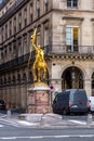 Jeanne d`Arc is an 1874 French gilded bronze equestrian sculpture of Joan of Arc in Paris, France