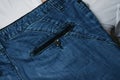Jeans back side close-up Modern Urban Lifestyle, Casual Style Clothing Fashion Concept, Designed Item