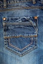 Jeans background, denim with fashion designed pocket. Royalty Free Stock Photo