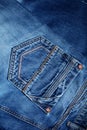 Jeans background, denim with fashion designed pocket. Royalty Free Stock Photo