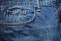 Jeans background, denim with fashion designed pocket. Royalty Free Stock Photo