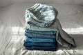 Jeans background.Jeans on a light background. Detail of nice blue jeans. Jeans texture or denim background. Blue denim jeans Royalty Free Stock Photo