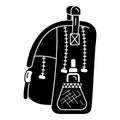 Jeans backpack icon, simple style