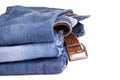 Jeans and Belt Isolated Royalty Free Stock Photo
