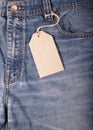 Jeans with Cardboard Labels Royalty Free Stock Photo