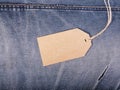Jeans with Cardboard Labels Royalty Free Stock Photo