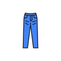 Jeans color line icon. Pictogram for web page, mobile app, promo.