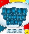 Jeans comics font. Denim alphabet in pop art style Royalty Free Stock Photo